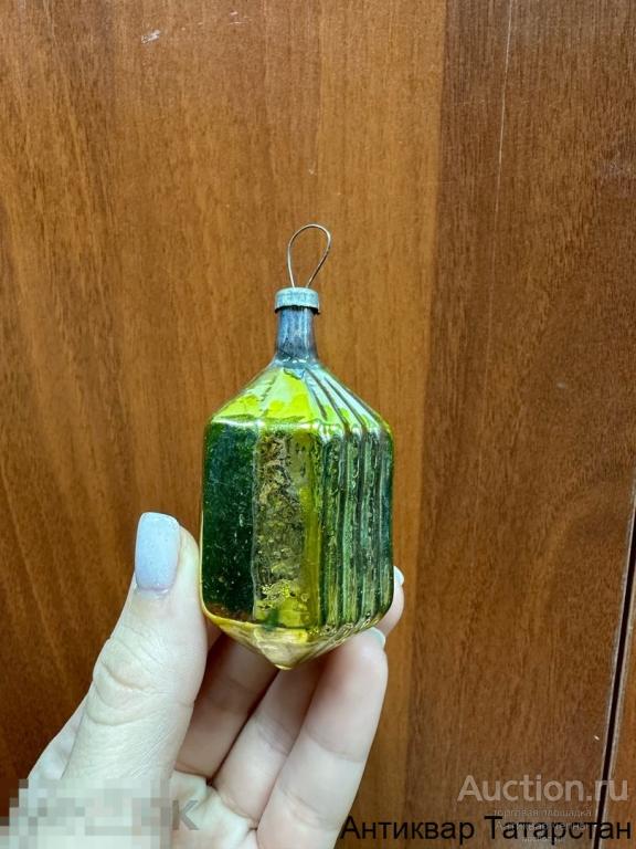 Елочная Игрушка на Елку Золотой Фонарик Стекло СССР