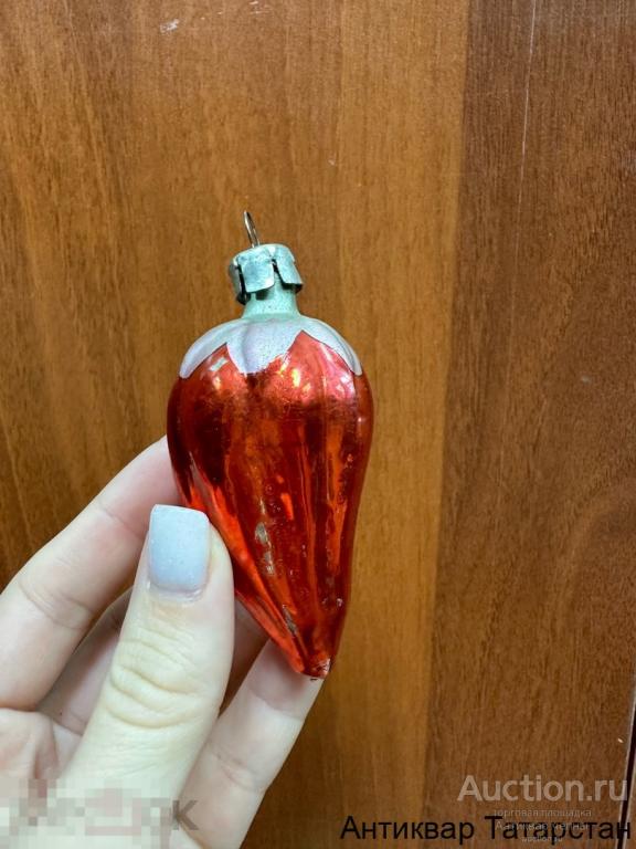 Елочная Игрушка Красный Перчик Стекло СССР