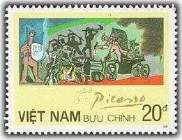 (1987-088a) Марка Вьетнам "Война"  Без перфорации  Картины Пикассо III 