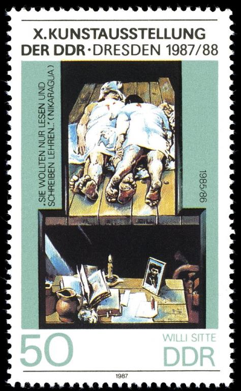 (1987-076) Марка Германия (ГДР) "Жертвы" Художественная выставка, ГДР II 