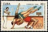 (1990-015) Марка Куба "Борьба" Летняя Олимпиада Барселона 1992 III O