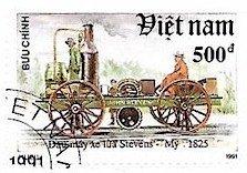 (1991-051) Марка Вьетнам "Стивенс - США 1825" Паровозы III 
