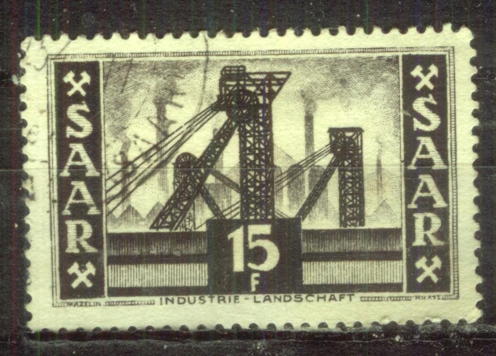 Саар 1952 Mi# 327 Шахта гаш