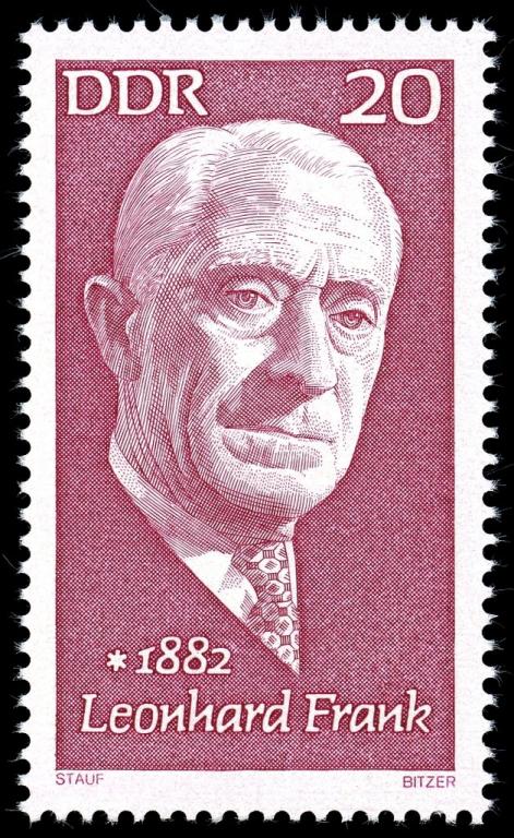 (1972-002) Марка Германия (ГДР) "Леонард Франк" Знаменитости III 