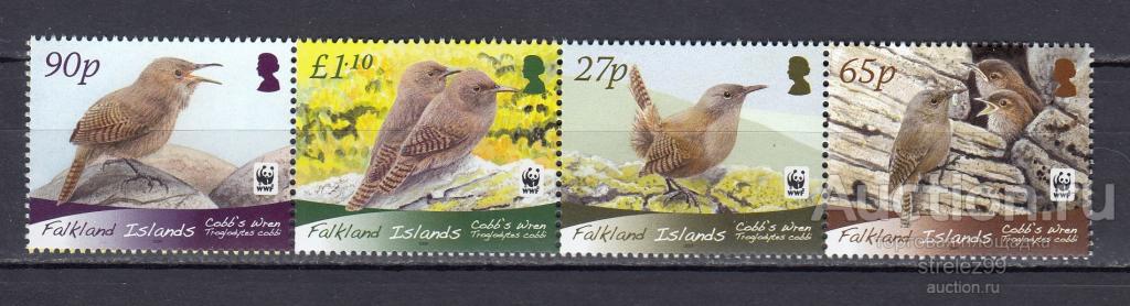 FALKLAND ISLANDS ФОЛКЛЕНДСКИЕ ОСТРОВА Фауна Птицы Серия WWF 2009  12 Евро  Сост** MNH