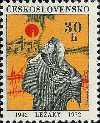 (1972-006) Марка Чехословакия "Разрушение Лезаку" , III 
