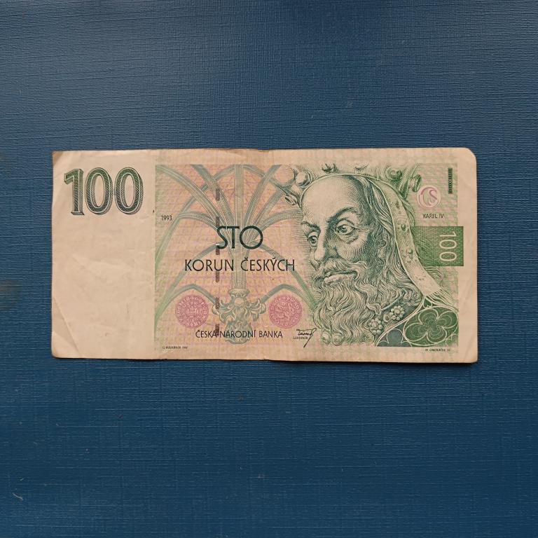 Чехия 100 крон 1993 год из оборота лот 3