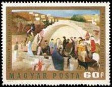 (1973-045) Марка Венгрия "Колодец в Назарете" Картины Тивадара Костка Чонтвари II 