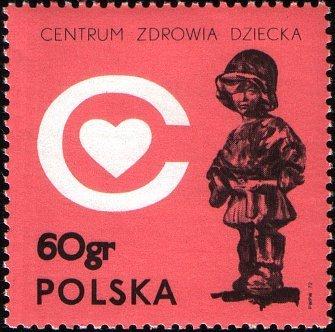 (1972-060) Марка Польша "Маленький солдат" Строительство детской больницы III 