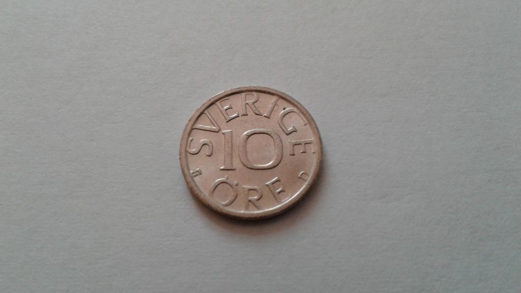 Швеция 10 эре ( оре ) 1989 г.