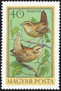 (1973-021) Марка Венгрия "Крапивник" Певчие птицы II 