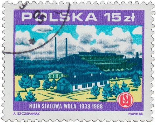 (1988-029) Марка Польша "Чугунолитейный завод " 70 лет независимой республике II 