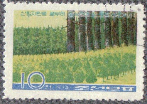 (1972-013) Марка Северная Корея "Питомник деревьев" Преобразование ланшафтов II 