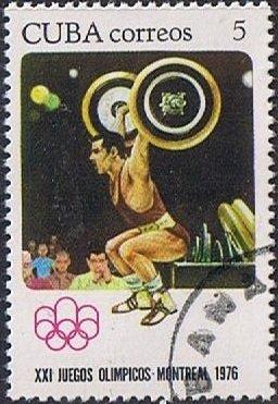 (1976-039) Марка Куба "Тяжёлая атлетика" Летние Олимпийские игры 1976, Монреаль III 