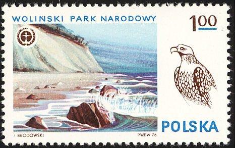 (1976-026) Марка Польша "Орел" Великопольский Национальный парк II 