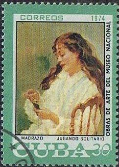 (1974-024) Марка Куба "Портрет девушки" Музей в Гаване III 