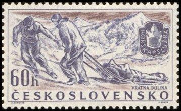 (1957-020) Марка Чехословакия "Горные спасатели" , III O