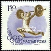 (1956-019) Марка Венгрия "Тяжёлая атлетика" Летние Олимпийские игры 1956, Мельбурн II O