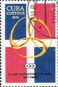 (1974-012) Марка Куба "Эмблема" Центральноамериканские и Карибские игры III 