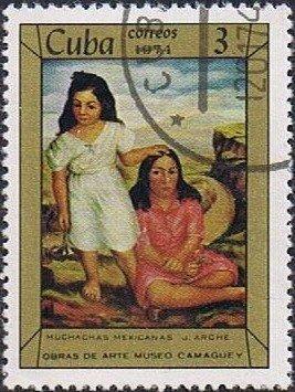 (1974-006) Марка Куба "Мексиканская девушка" Музей Камагуэя III 