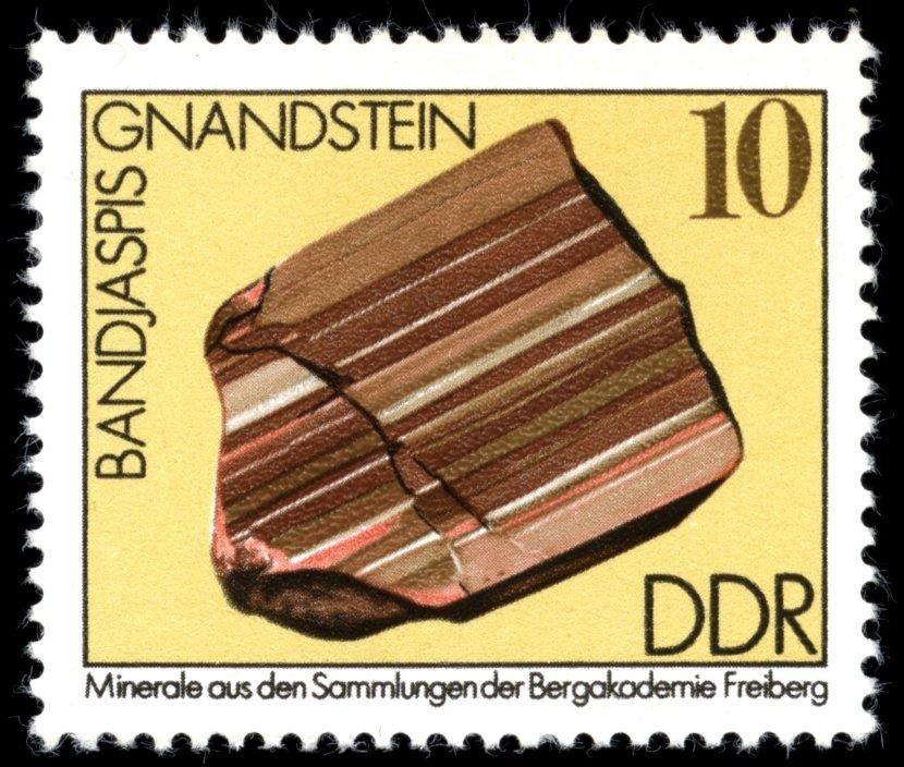 (1974-106) Марка Германия (ГДР) "Яшма" Минералы II 