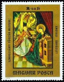 (1973-080) Марка Венгрия "Благовещение" Картины неизвестных венгерских мастеров II 