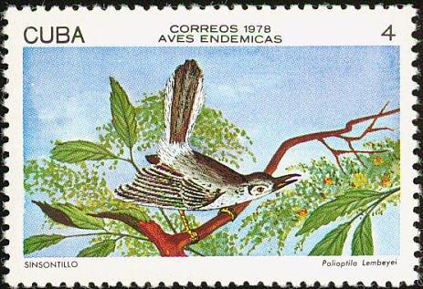 (1978-013) Марка Куба "Кубинский мухоловец " Птицы II 