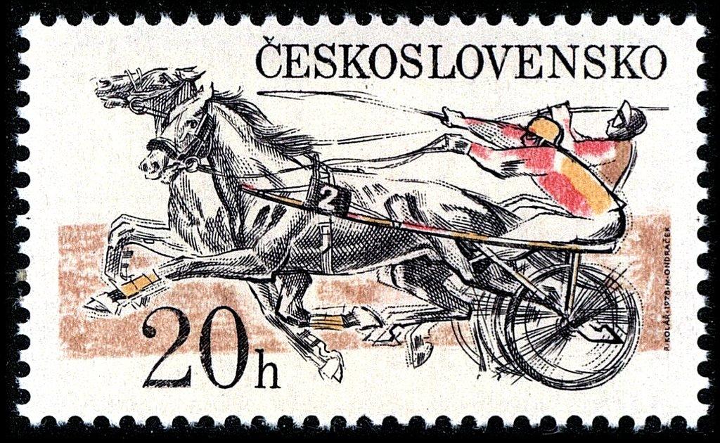 (1978-050) Марка Чехословакия "Скачки рысью" , II 