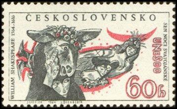 (1964-014) Марка Чехословакия "Уильям Шекспир" , III 