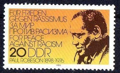 (1983-019) Марка Германия (ГДР) "Пол Робсон" Дань уважения III O