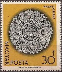 (1964-014) Марка Венгрия "Кружева 2" Кружева Халаса II 