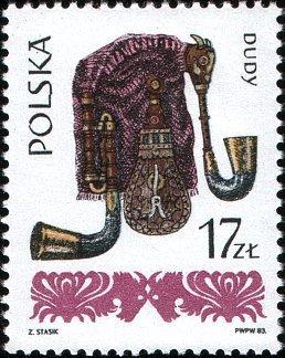(1984-005) Марка Польша "Волынка" Польские музыкальные инструменты III 