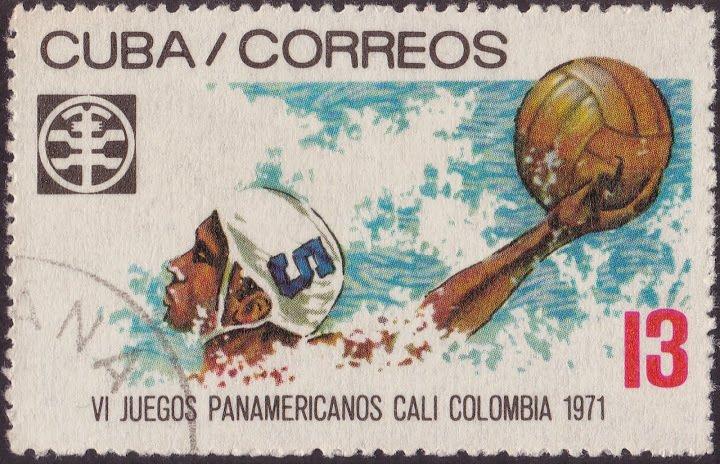 (1971-013) Марка Куба "Водное поло" VI Панамериканские игры III 