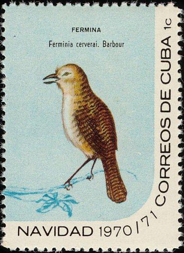 (1970-090) Марка Куба "Кубинский крапивник" Рождество III 