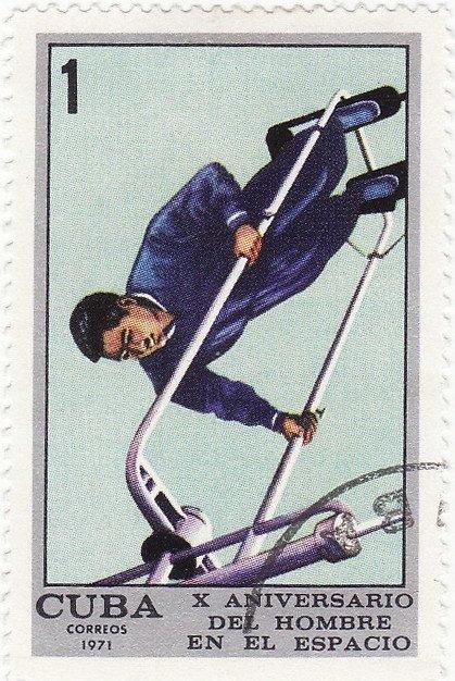 (1971-022) Марка Куба "Тренажер" Подготовка космонавтов III 