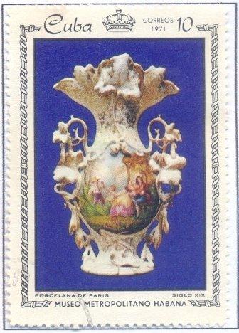 (1971-017) Марка Куба "Ваза фарфоровая" Городской музей, Гавана III 