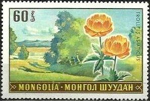(1969-025) Марка Монголия "Купальница азиатская " Растительный мир Монголии III 