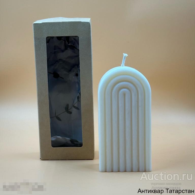 (36295) Свеча из натурального соевого воска! рельефная РАДУГА в упаковке  Хороший Подарок