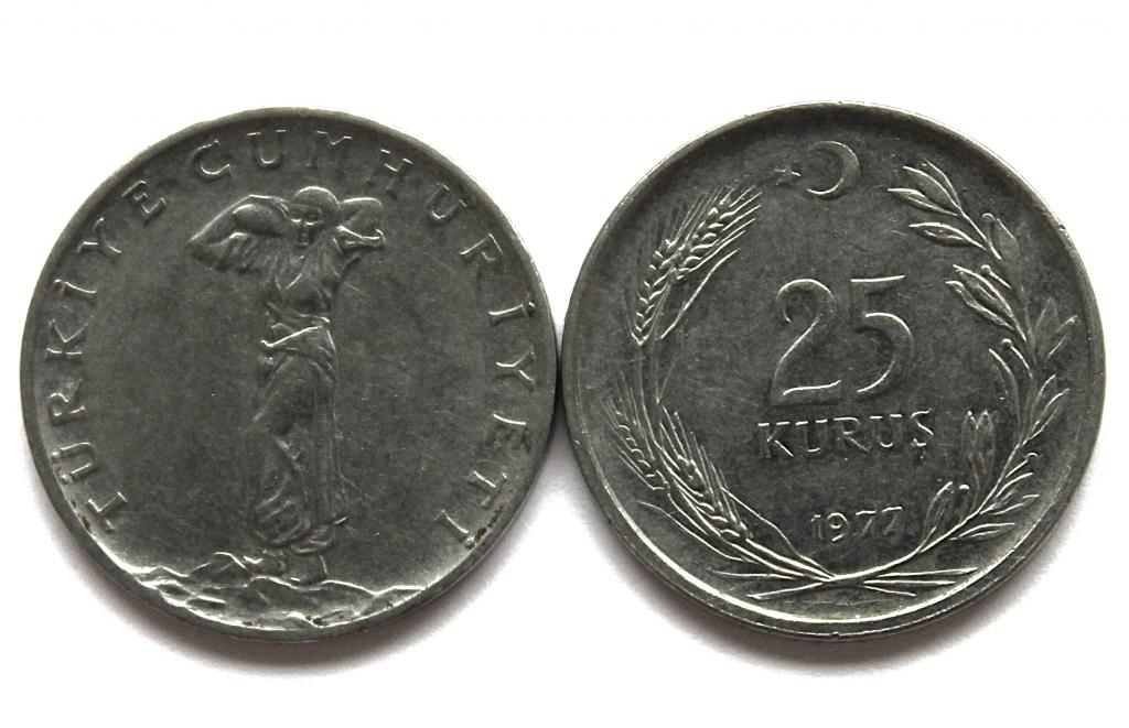 ТУРЦИЯ 25 куруш 1977 (KM# 892.3) Турчанка