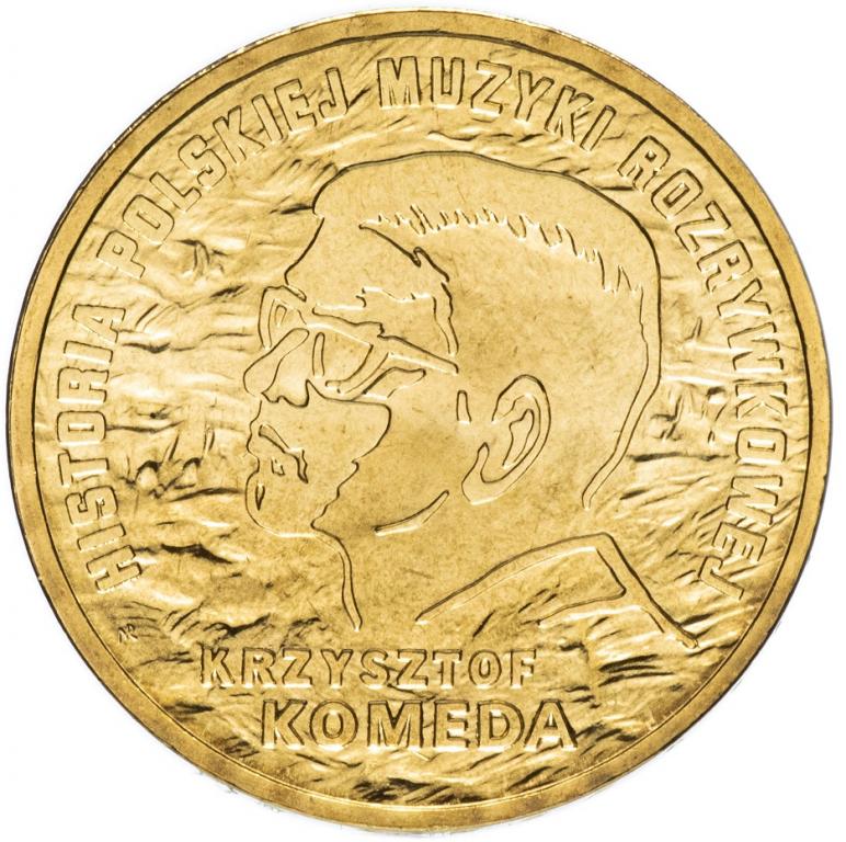 (205) Монета Польша 2010 год 2 злотых "Кшиштов Комеда" Латунь UNC