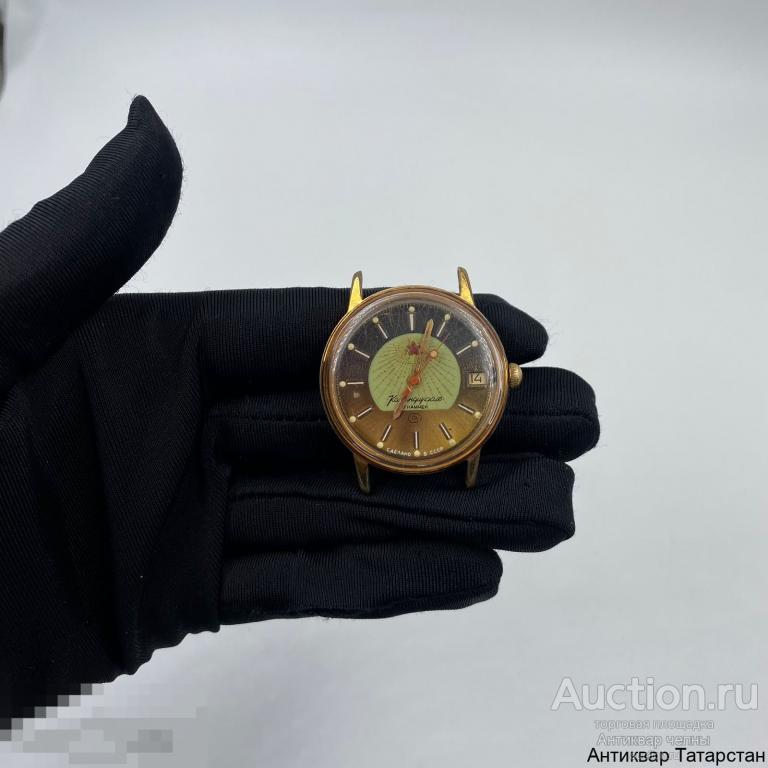 (38152) Часы наручные, командирские "Восток 17 камней", Позолота Au10 СССР Рабочие! Редкие!
