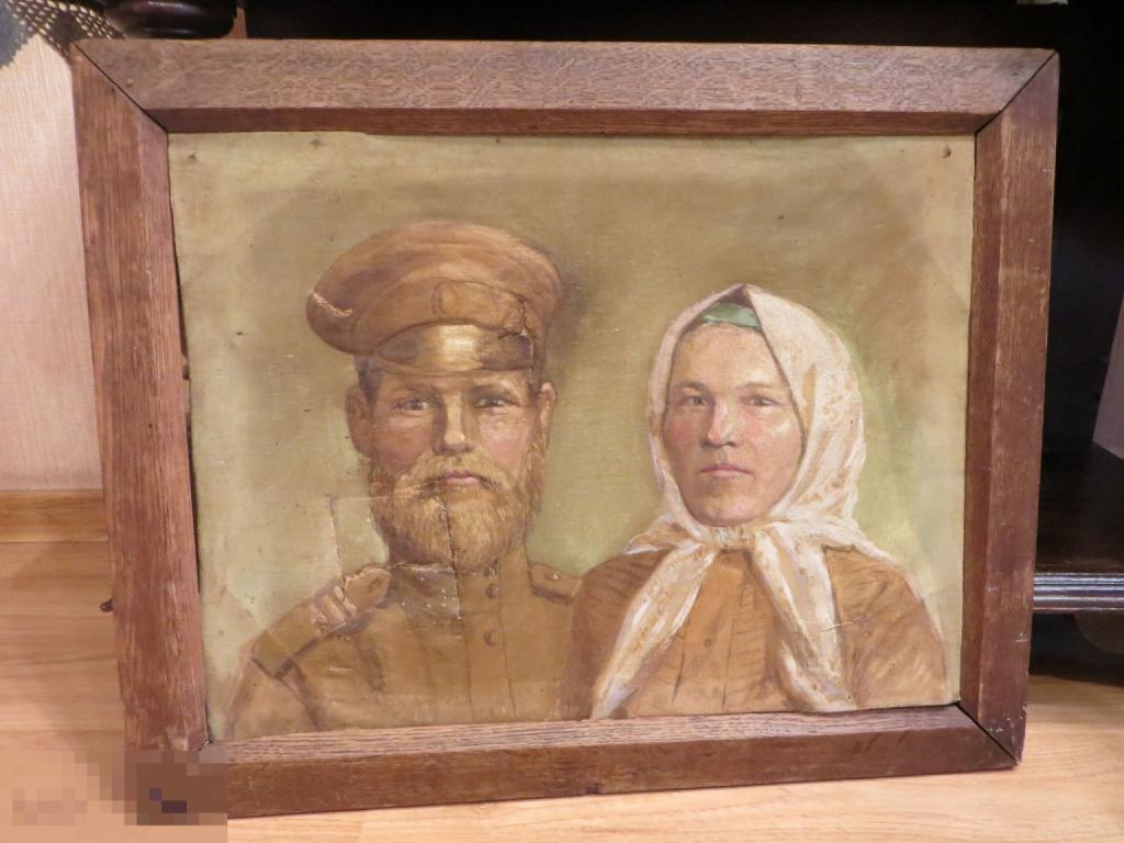Старинная картина портрет, масло, холст. Солдат. До 1917 года Царская. Редкость.