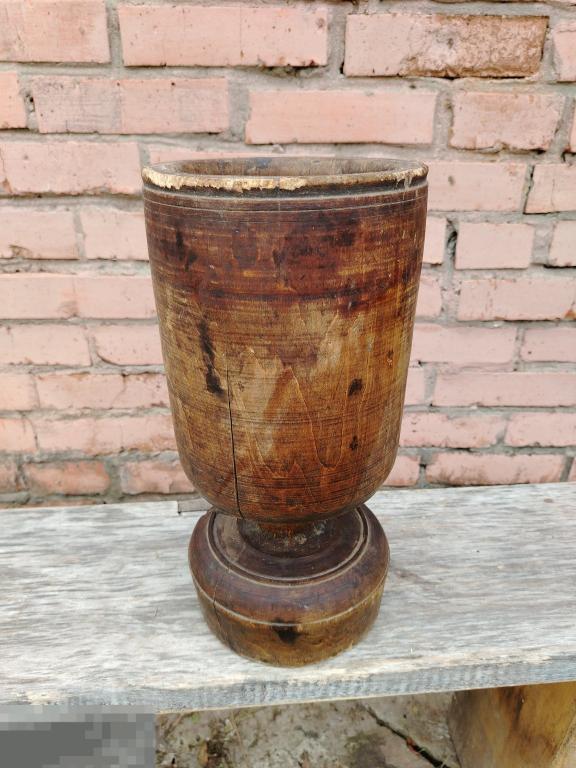 Старинная ступа, ступка. Большая. 19 век. Рисунок Редкая