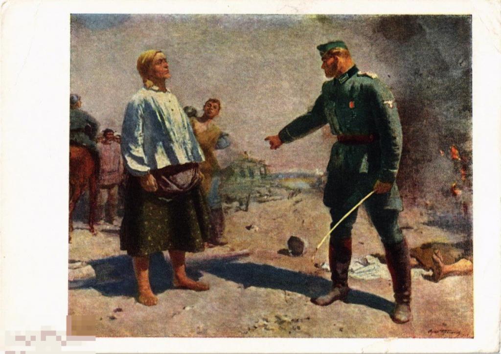 (WG ) Живопись Мать партизана 1965 Герасимов (2022-246) чистая