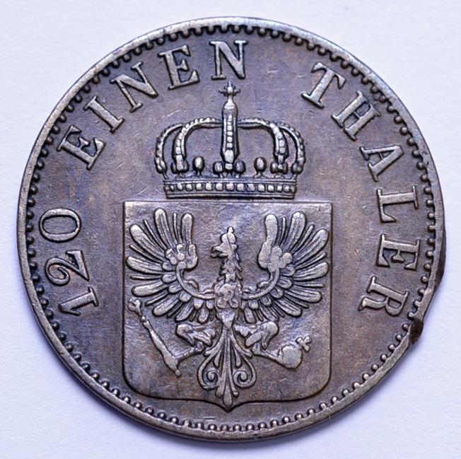 Пруссия 3 пфеннига 1861 A