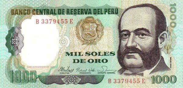 (1981) Банкнота Перу 1981 год 1 000 солей "Мигель Грау"  UNC