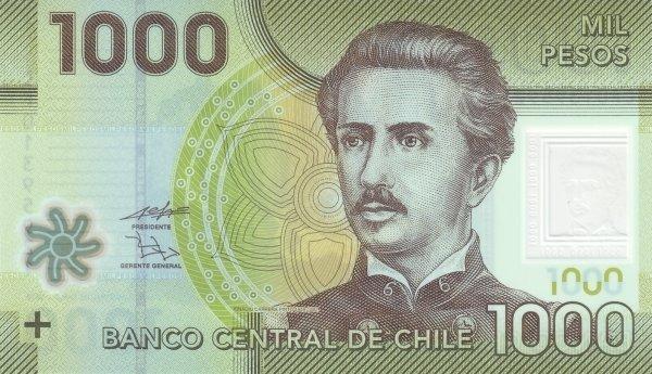 Банкнота Чили 2010 год 1 000 песо "Игнасио Каррера Пинто"  UNC