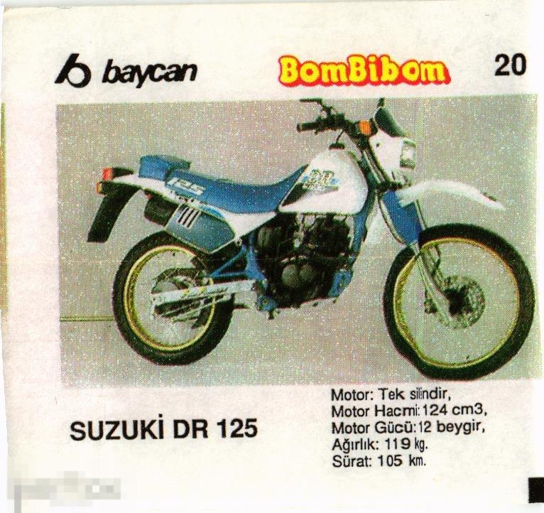 (WG) Вкладыш BomBiBom 20 SUZUKI мотоцикл (2024-45-Г) Бомбибом
