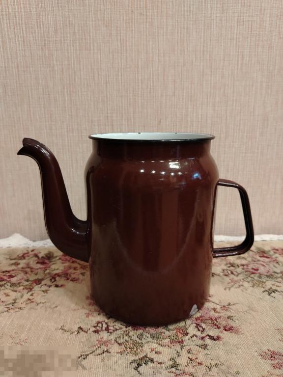 Старинный чайник, эмаль. СССР. Кофейник. Кувшин