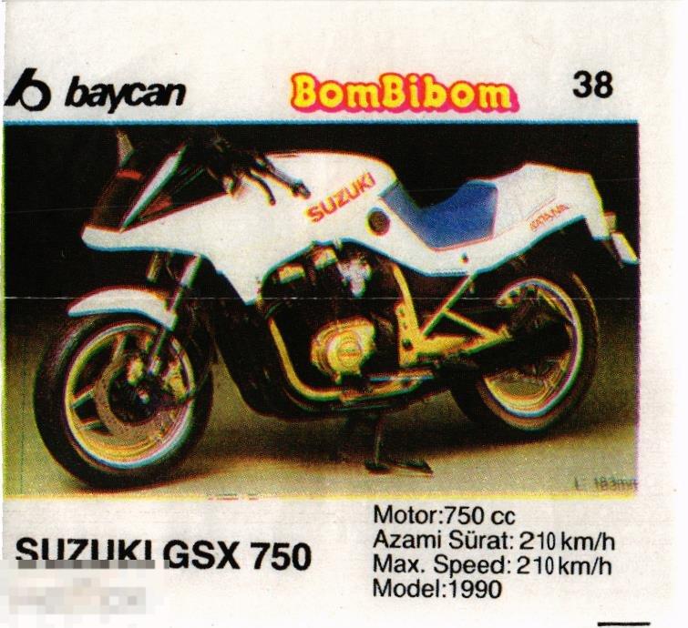 (WG) Вкладыш BomBibom 38 SUZUKI (2024-46-Б) Бомбибом мотоцикл